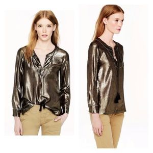 J. Crew Women’s Gold Metallic Tunic Top